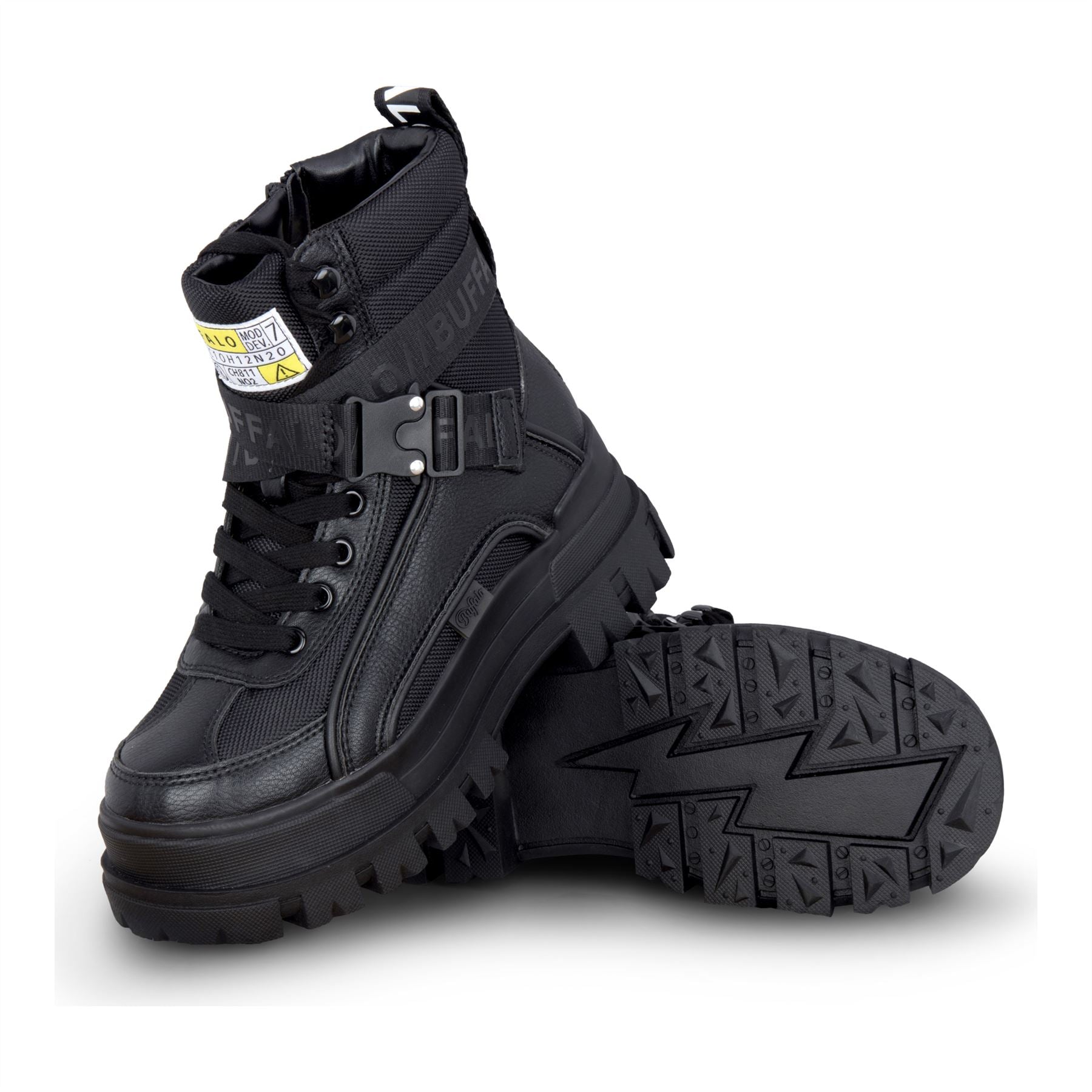 ASPHA COM1 - Women’s Black Combat Platform Boots