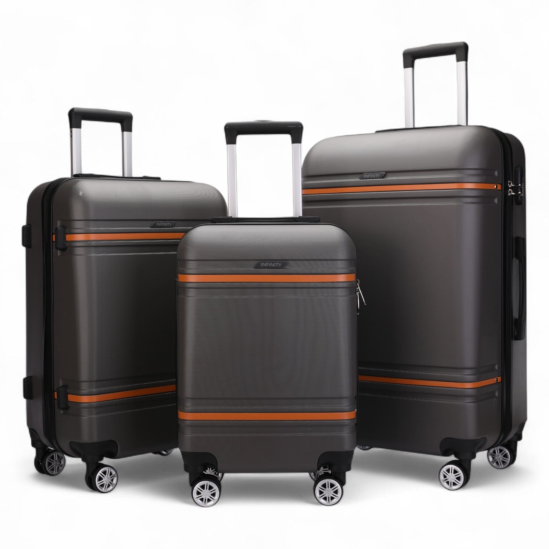 Hard Shell Modern 4-Wheel Luggage Suitcase Set