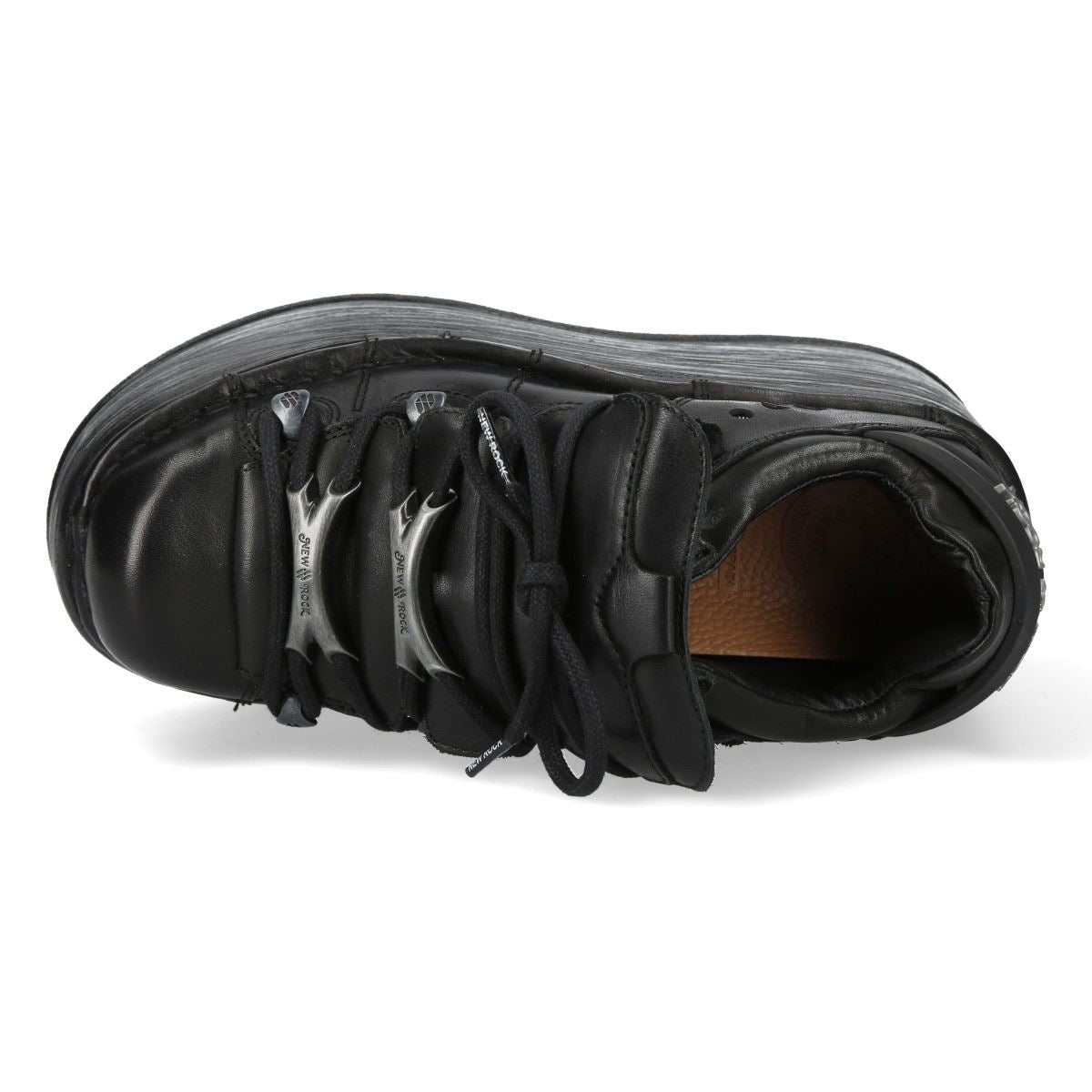 New Rock M-120N-C96 Black Leather Platform Ankle Boots