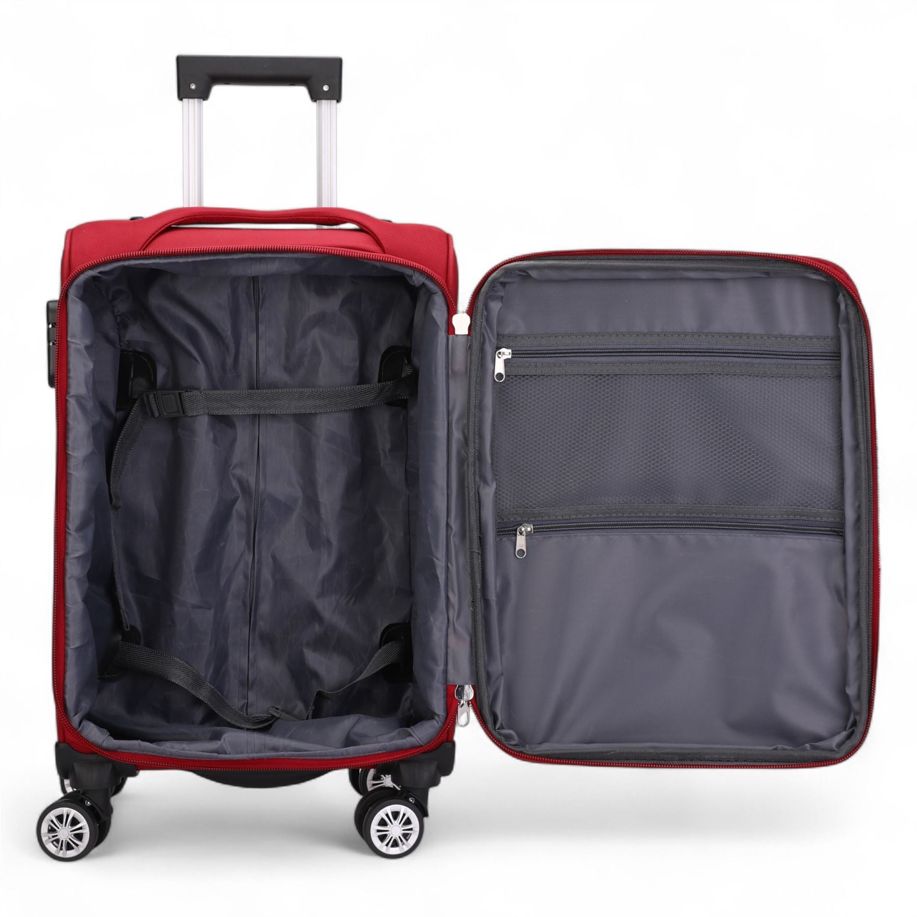 Lightweight Expandable Luggage Softshell 8 Weel Suitcase Set
