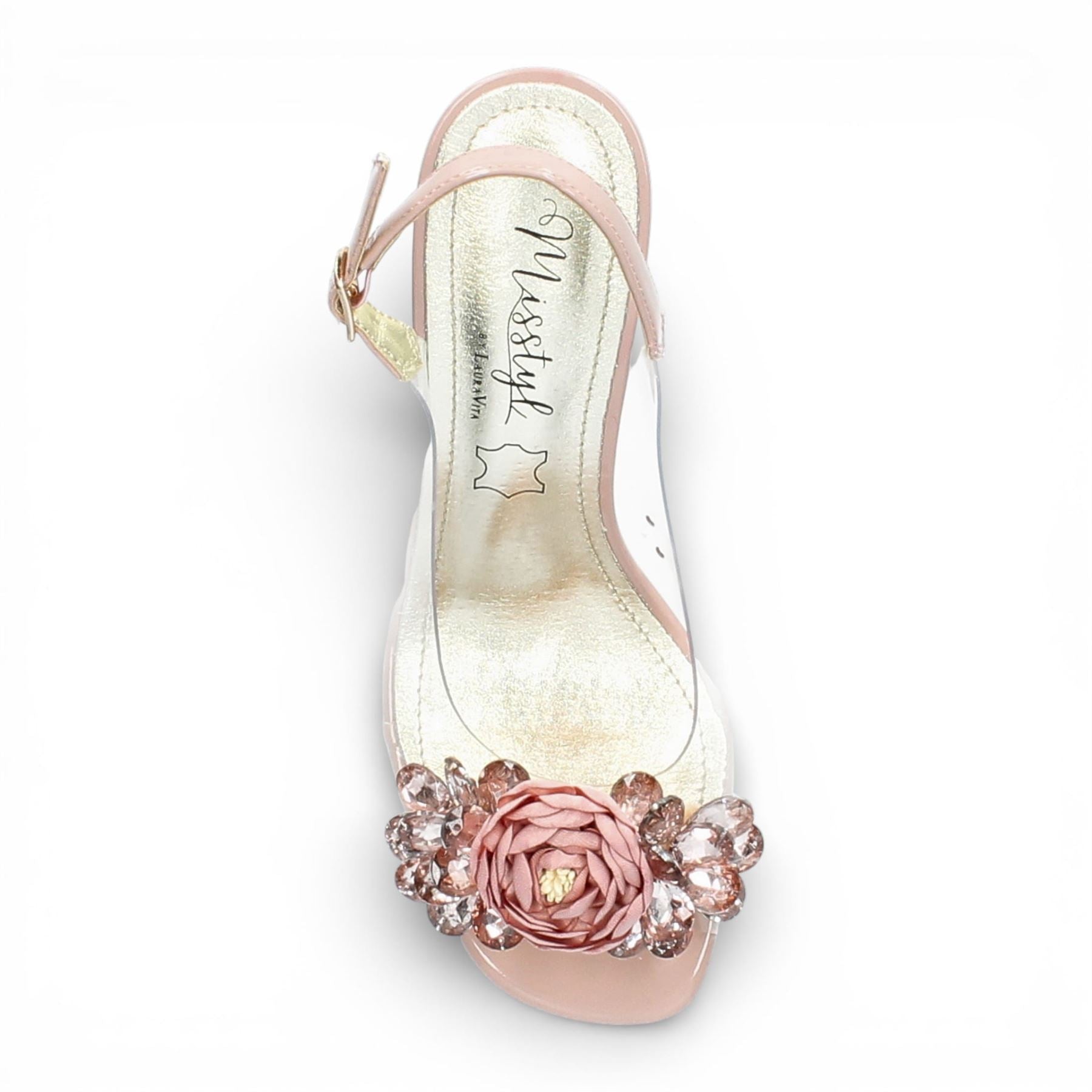 Mira 05 - Women’s Clear Rose Pink Slip-On Heel Sandals