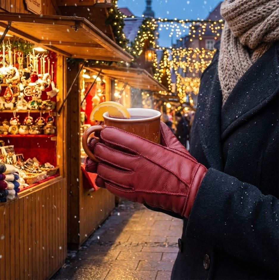 Unisex Napa Leather Wool Shearling Lined Gloves