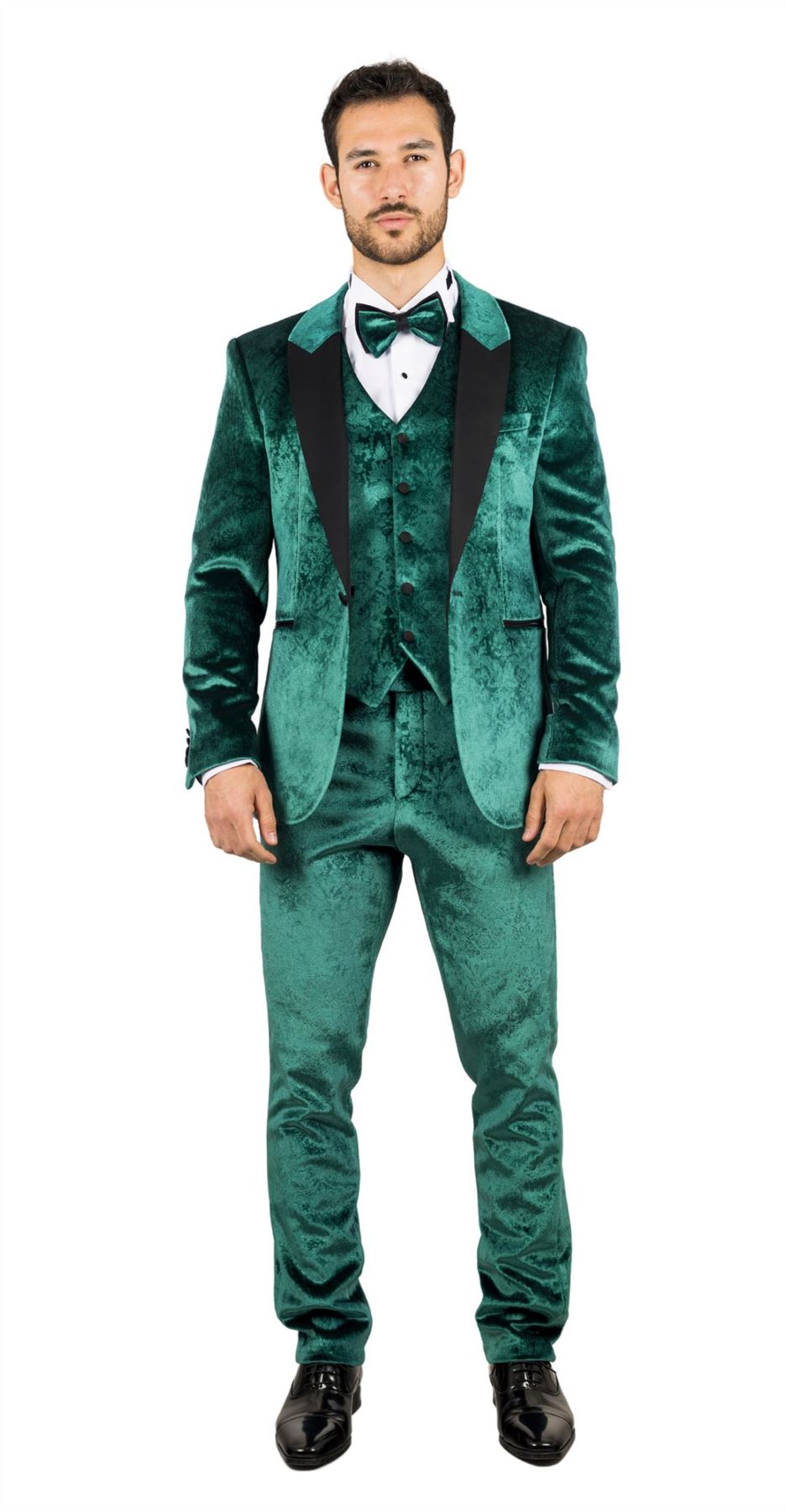 TruClothing AK-25 - Men's Green 3 Piece Wedding Tuxedo Suit - 36" Jacket 30" Trousers