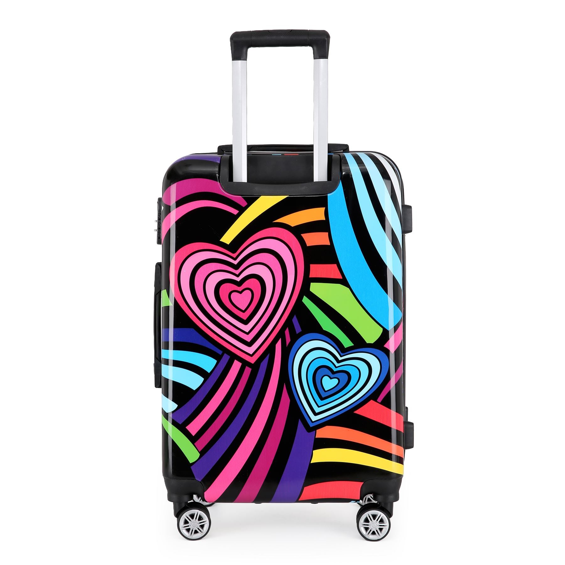 Hard Shell Suitcase Flower Heart Printed Luggage Travel Bag