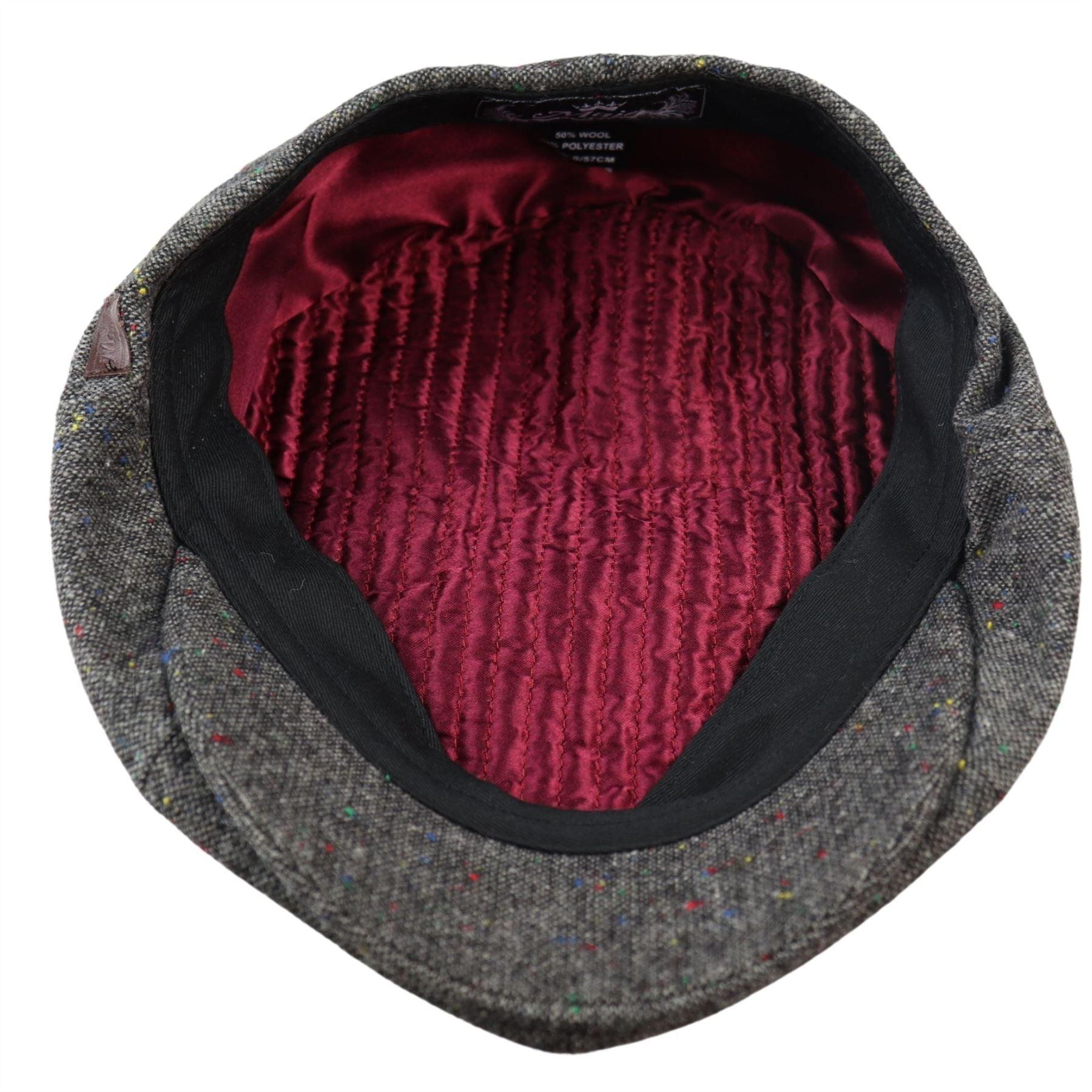 8 Panel Baker Boy Cap Shelby Hat Wool VIntage Tweed Classic Brown Grey Razor - Knighthood Store