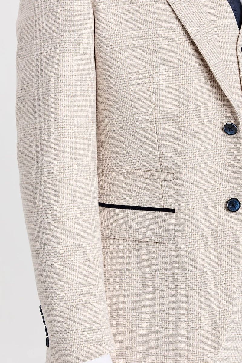 Regent - Men's Cream Check Waistcoat