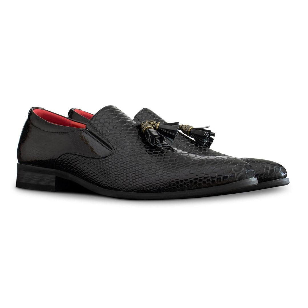 Men's Slip On Patent Shoes With Tassels Smart Casual