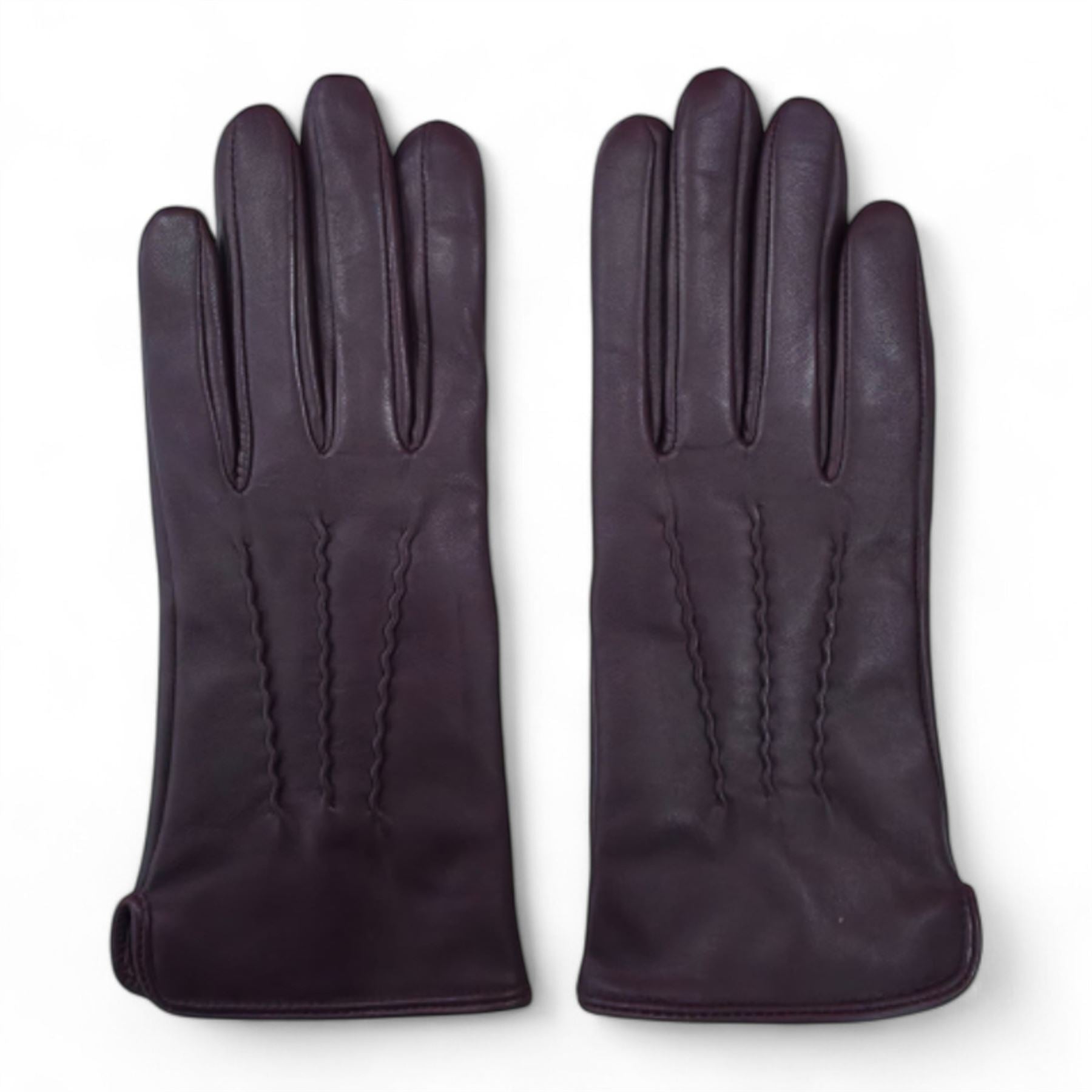 Women’s Genuine Leather Wool Lined Touchscreen Gloves
