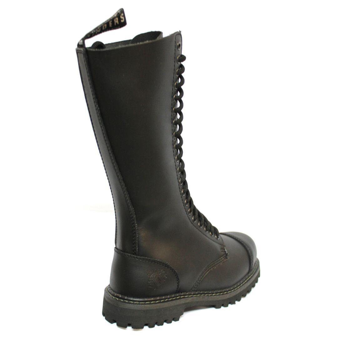 Unisex Real Leather Military Boots Black Ginders King Punk Rock Safety Steel Toe - Knighthood Store