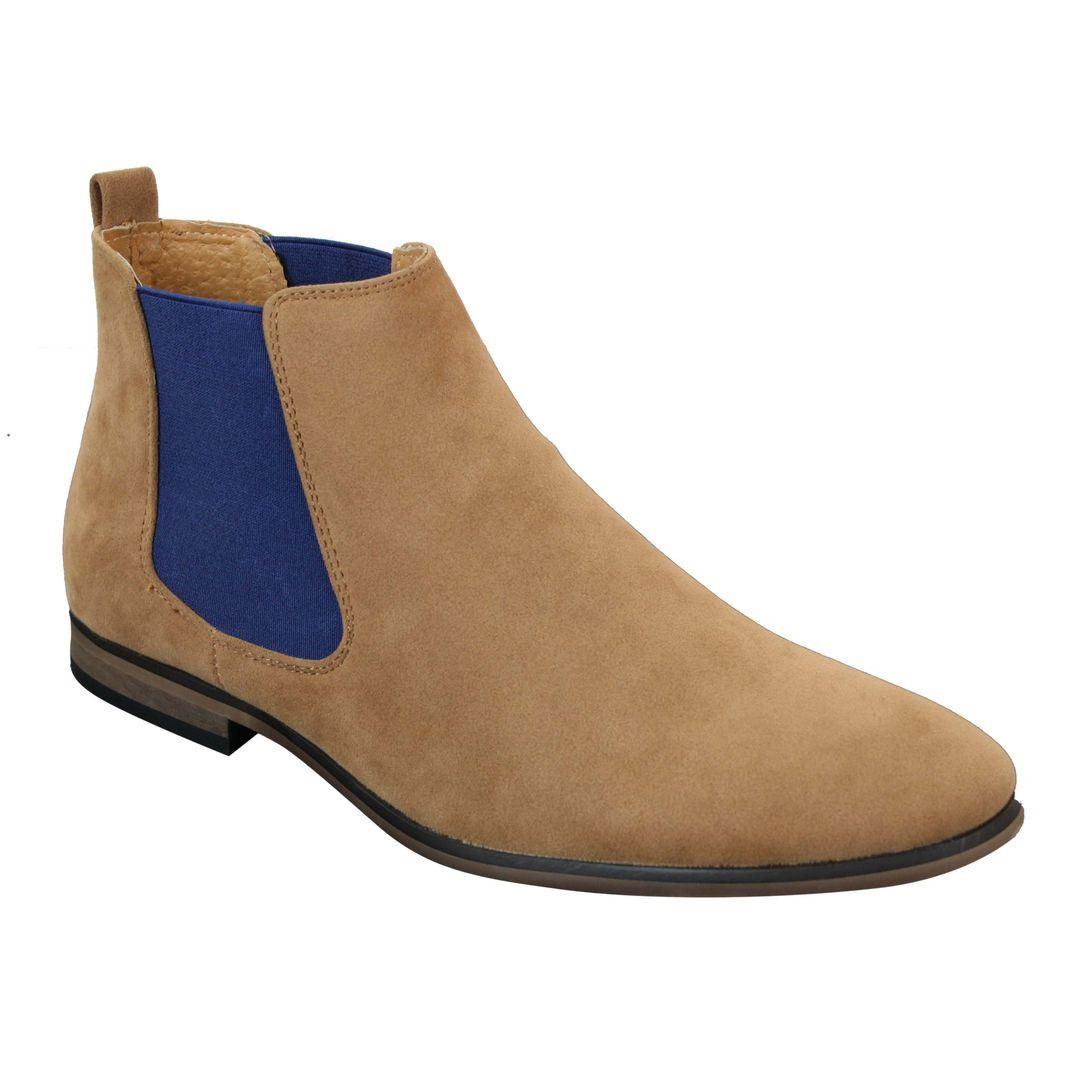 Mens Italian Suede Slip On Ankle Boots Smart Casual Desert Chelsea Dealer - Knighthood Store