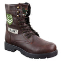 Mens US Military Army Laced Zip Ankle Boots Casual Combat Hiking PU Leather - Knighthood Store