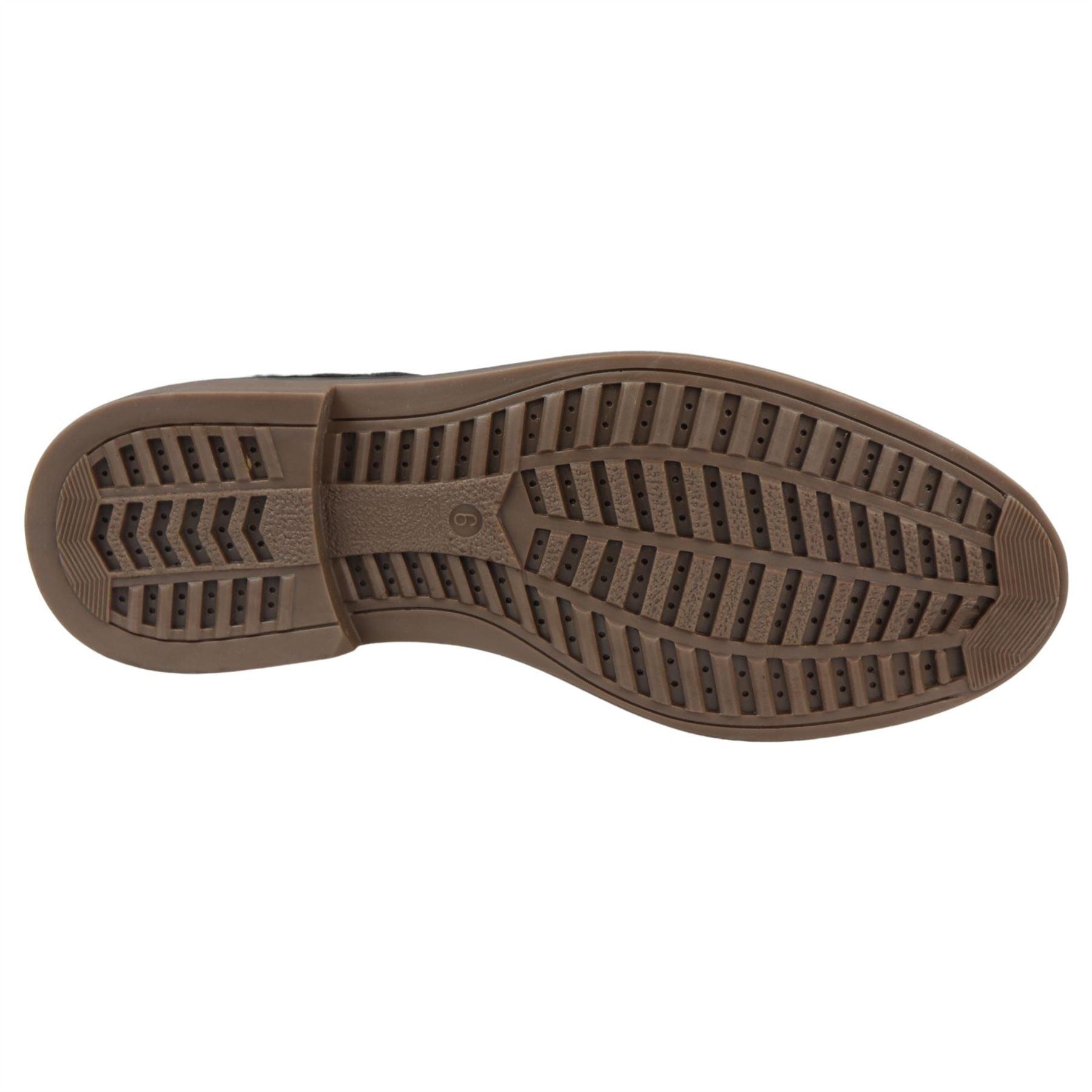 Mens Round Toe Laced Brogue Boots Black Tan Brown Real Leather Smart Casual Classic - Knighthood Store