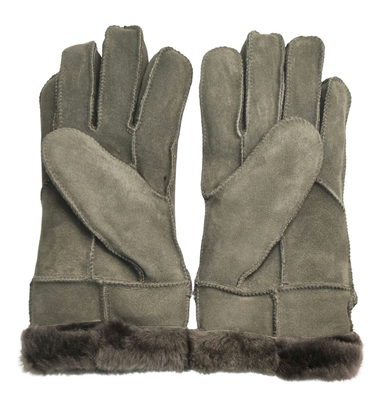 Men’s Sheepskin Suede Leather Wool Lining Gloves