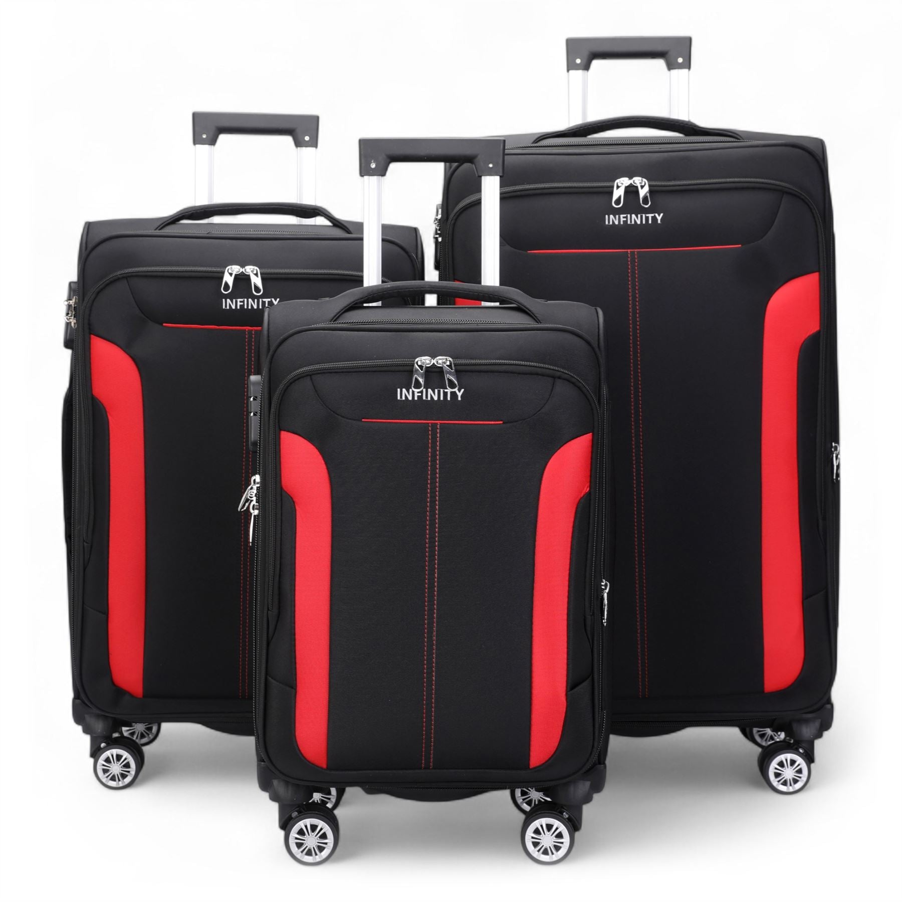 Lightweight Expandable Luggage Softshell 8 Weel Suitcase Set