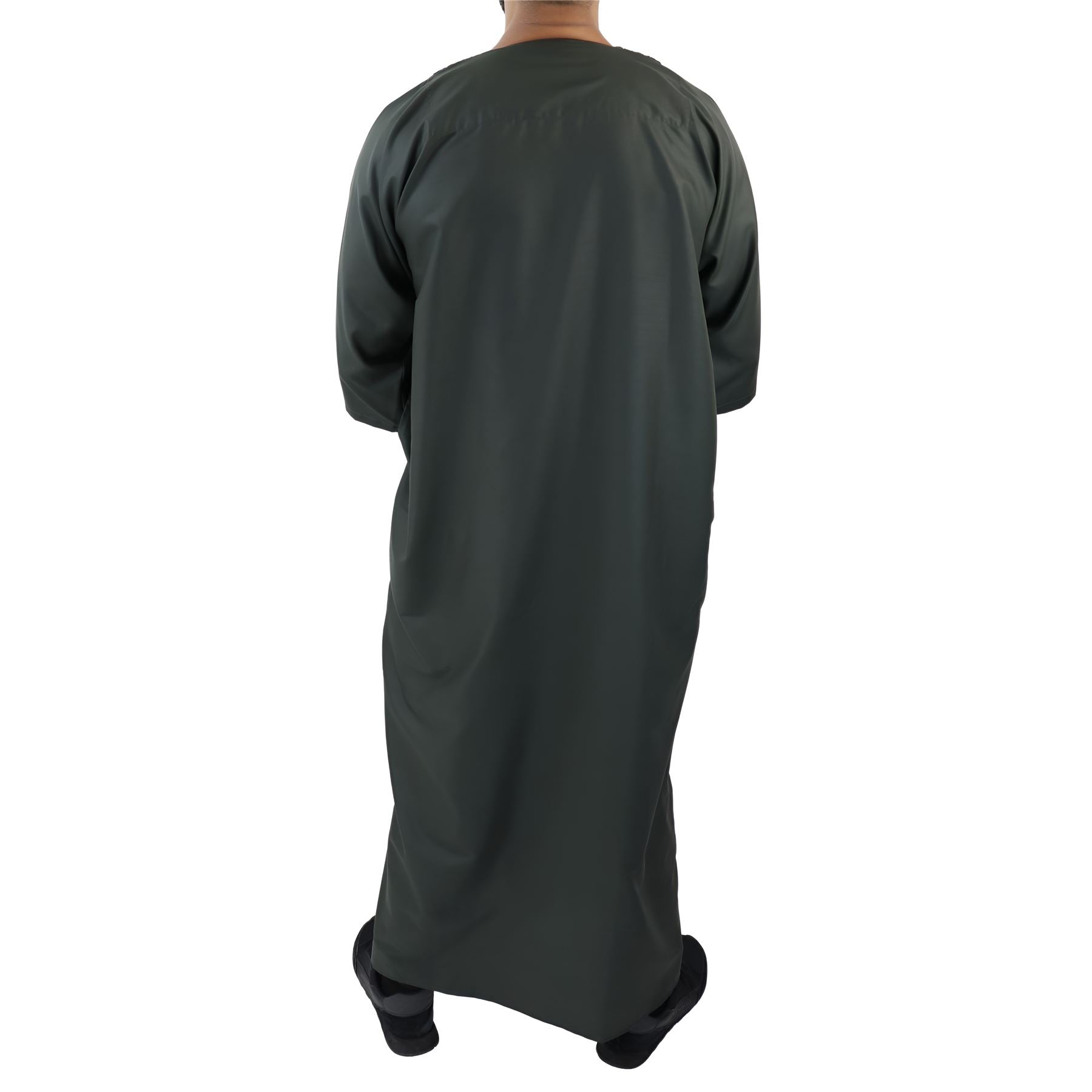 Mens Morrocan Thobe Jubba Islamic Clothing Kaftan Dubai Arabic Robe Half Short Sleeve