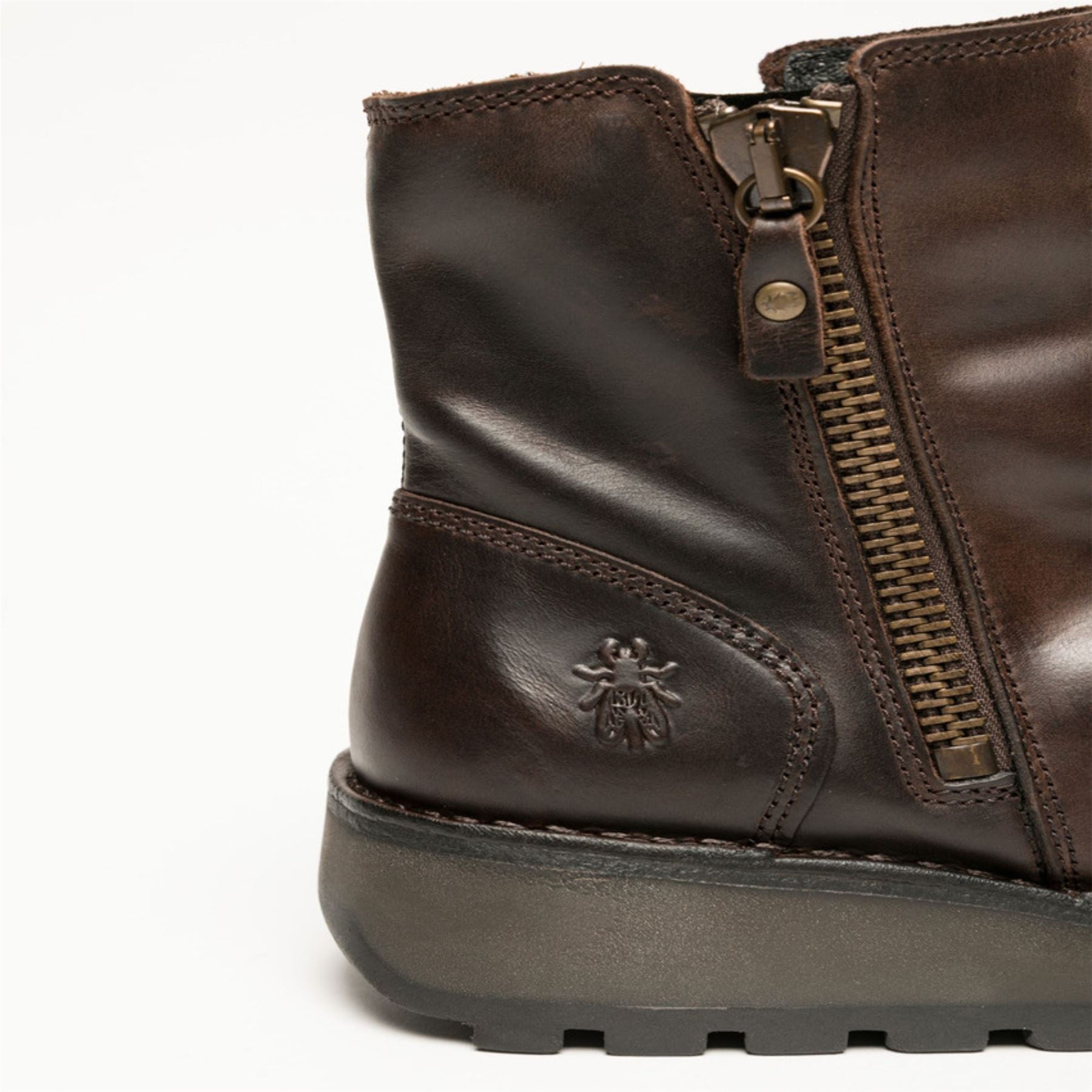 MON944FLY - Women's Wedge Heel Leather Ankle Boots