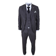 IM51 - Men's Charcoal Check 3 Piece Tailored Fit Suit