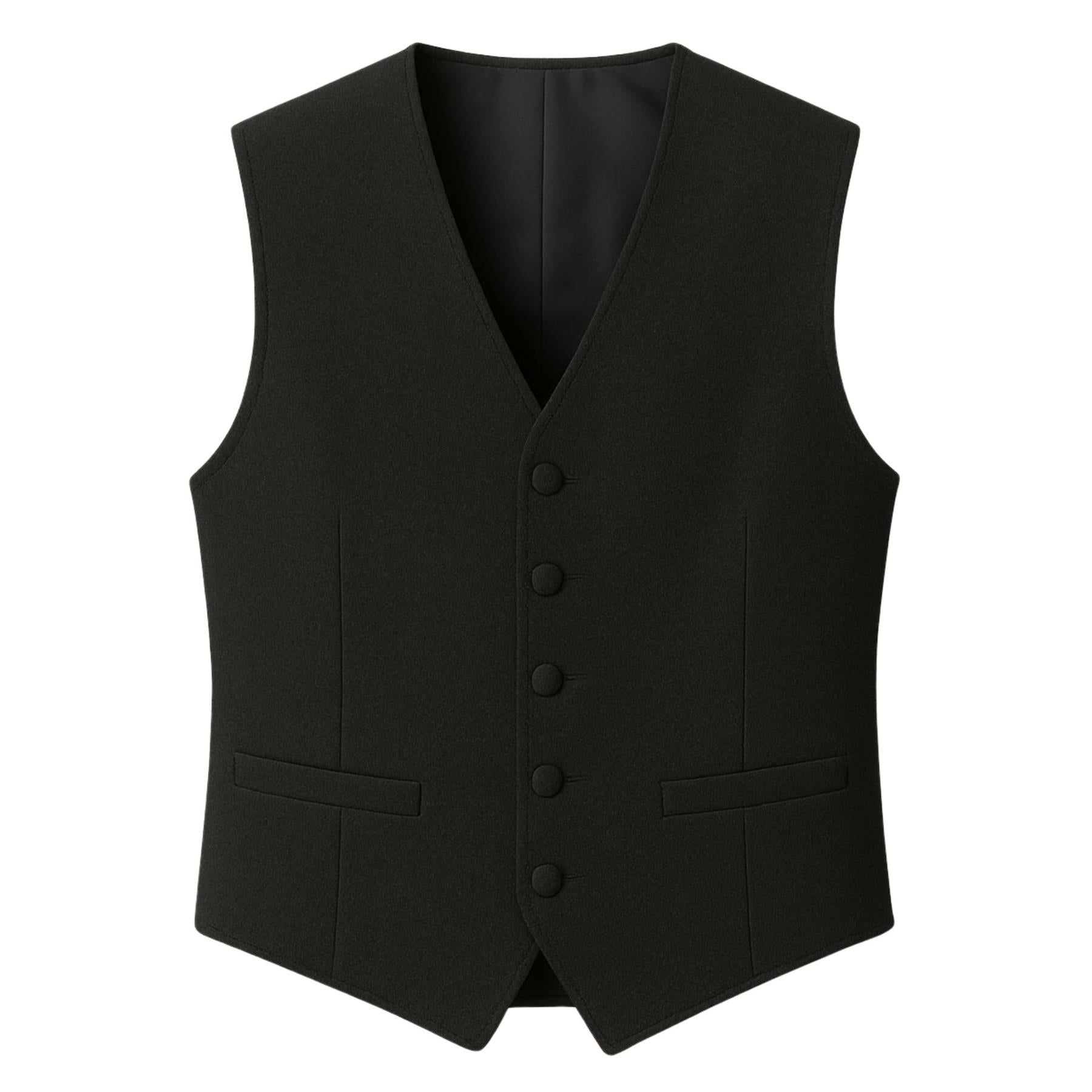 Men's Plain Black Formal Waistcoat