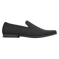 Mens Textured Slip On Black Blue Check Shoes Smart Casual Formal Italian Design - Knighthood Store