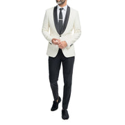 Men's Suit Cream 2 Piece Shawl Collar Tuxedo