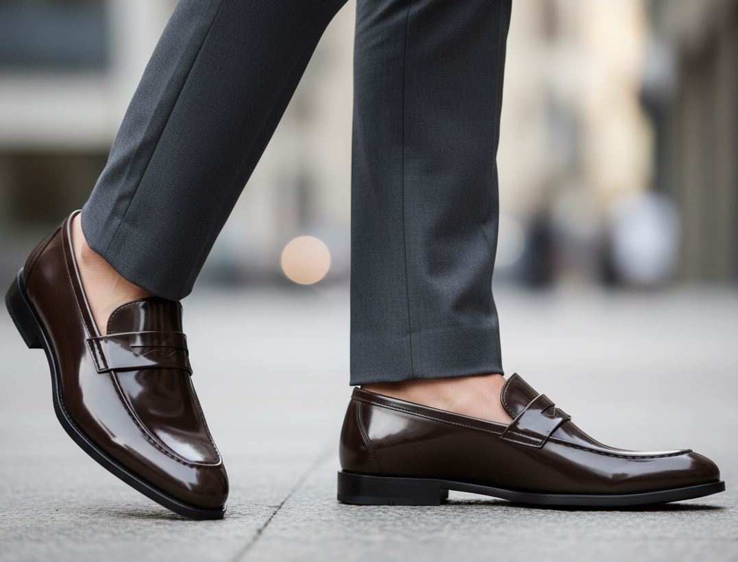 Men’s Faux Leather Slip On Penny Loafers