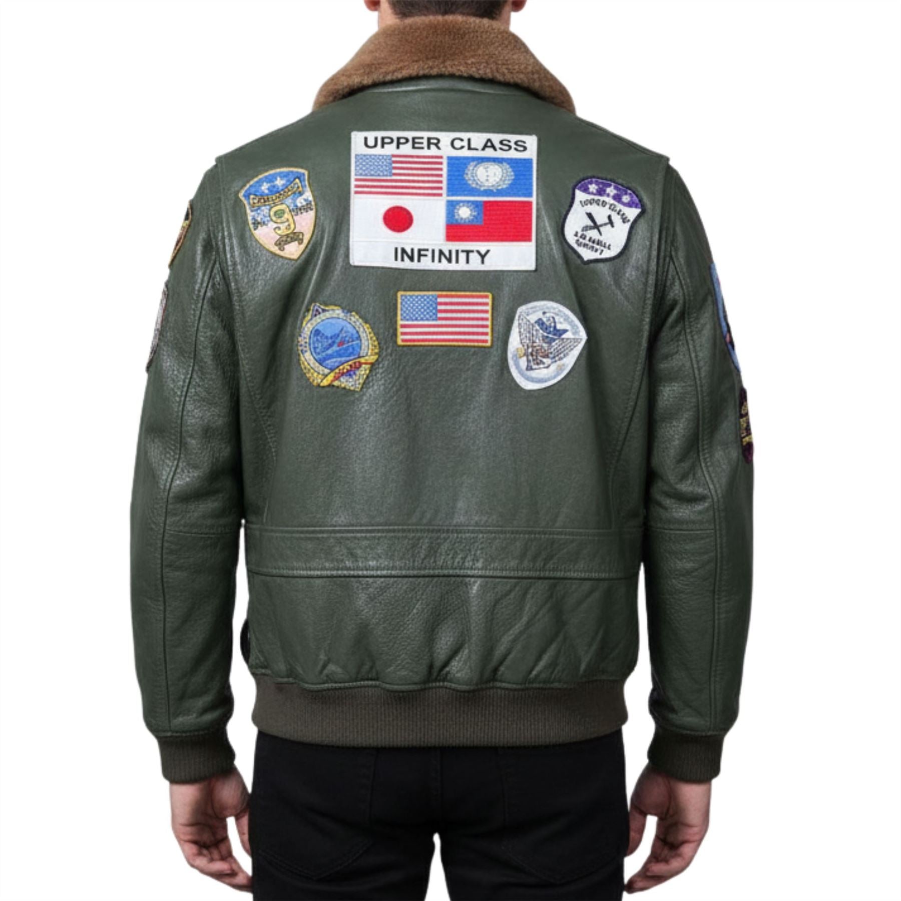 Men's Cowhide Top Gun Maverick Leather Aviator Bomber Jacket