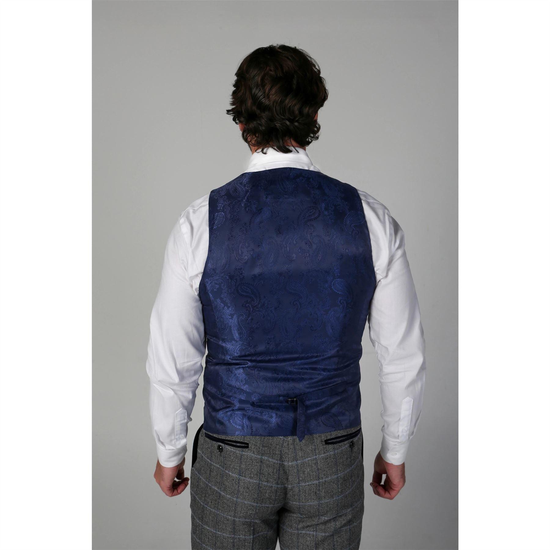 Men's Grey Waistcoat Tweed Herringbone Wool Blend Vest - Knighthood Store