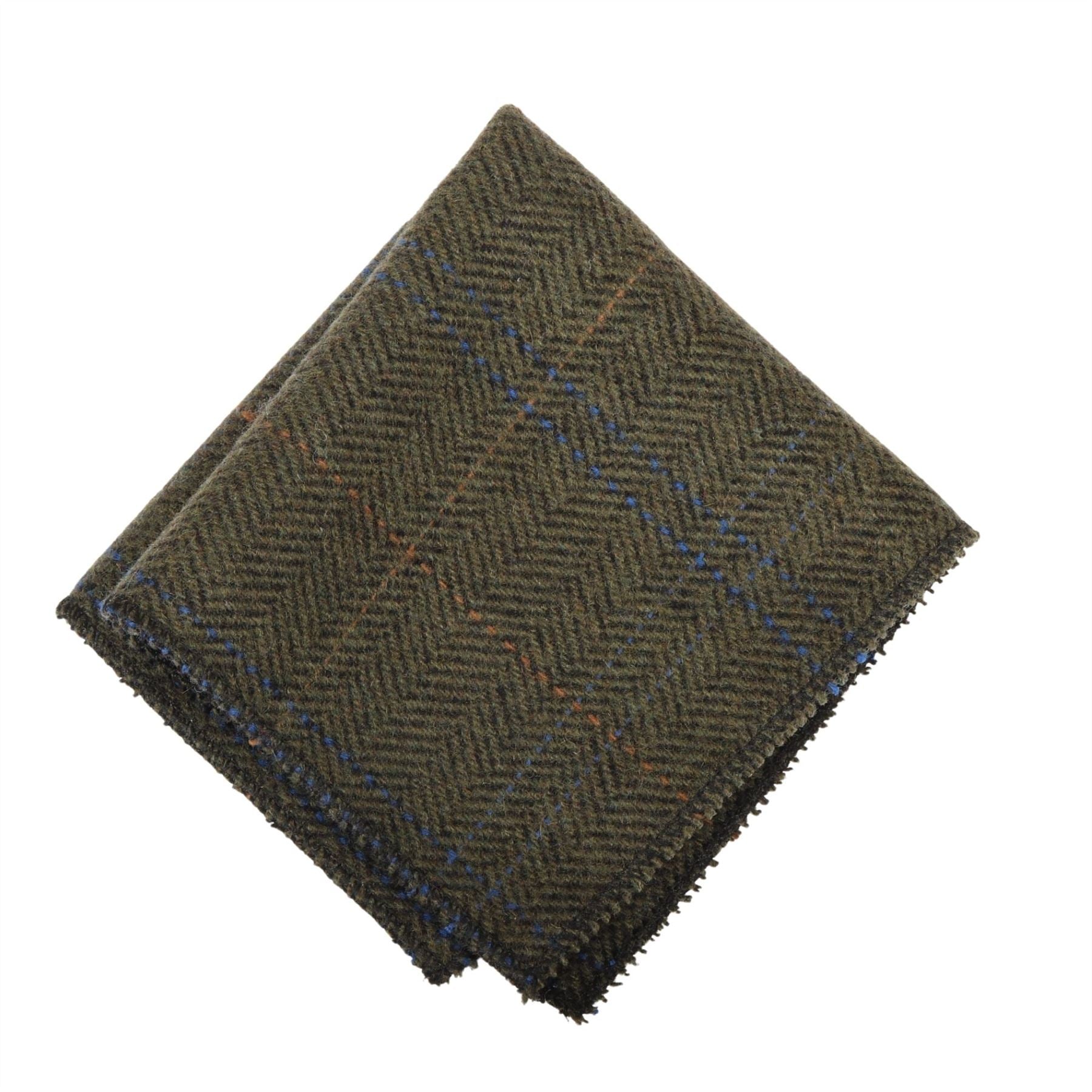 Men's Wool Blend Herringbone Plaid Tweed Tie