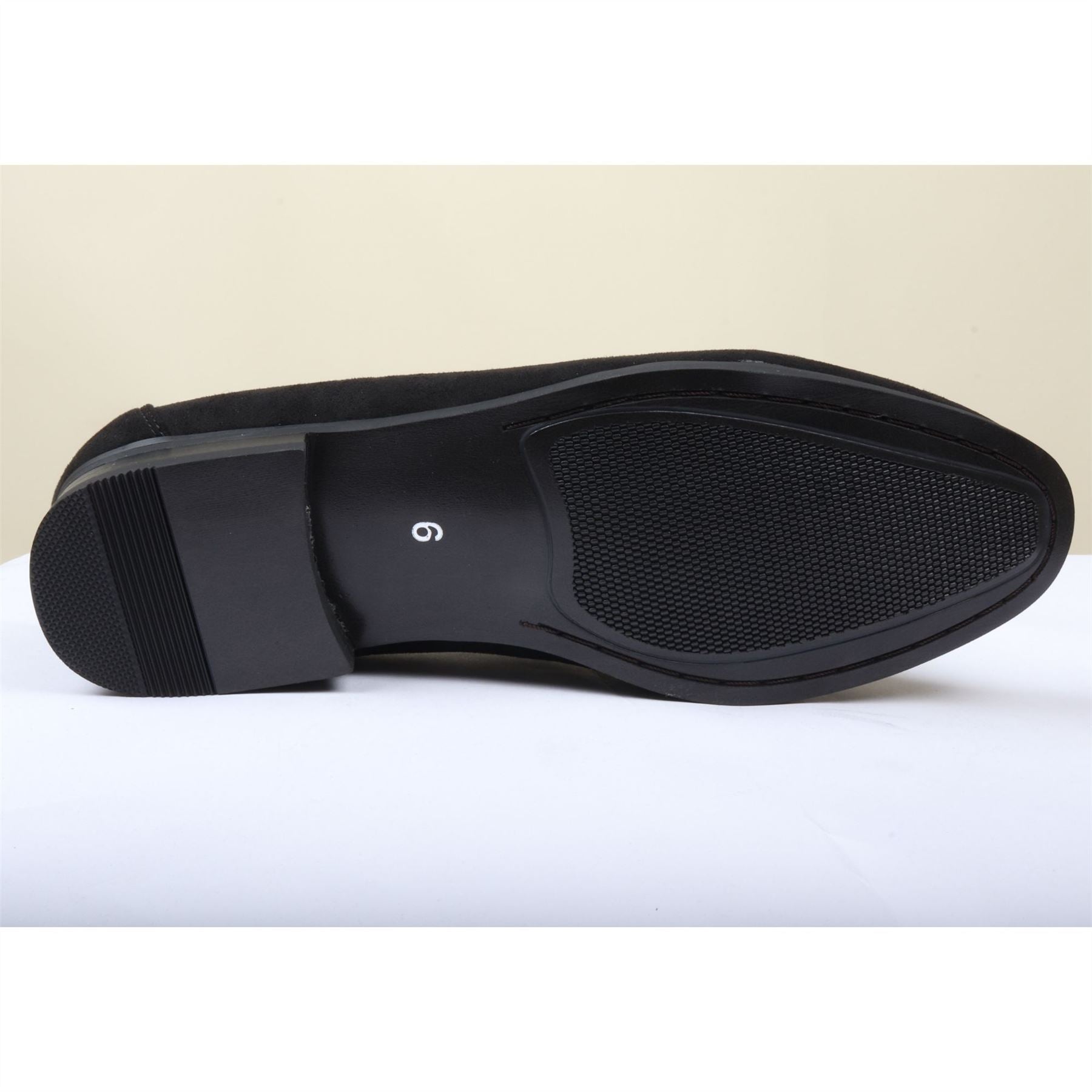 Men's Suede Leather Lined Gold Buckle Loafers