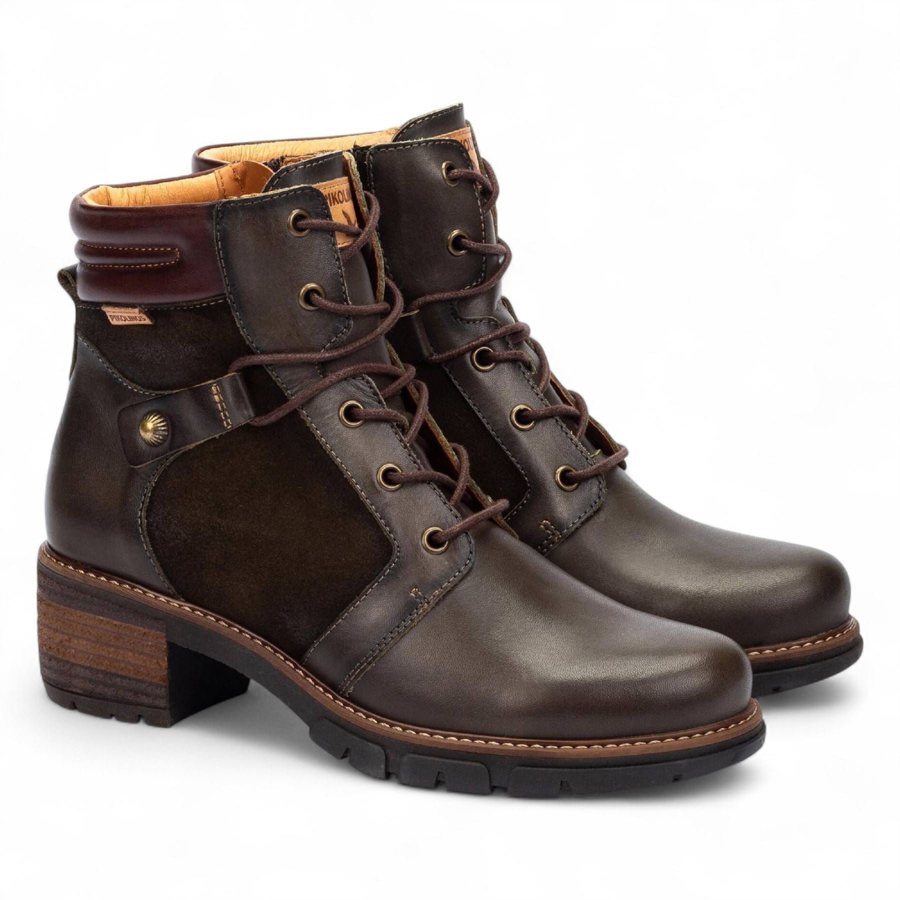 San Sebastia - Women's Forest Brown Leather Ankle Boots