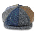 Men's Flat Cap Wool Blend Tweed Patch Newsboy Baker Boy 8 Panel Hat - Knighthood Store