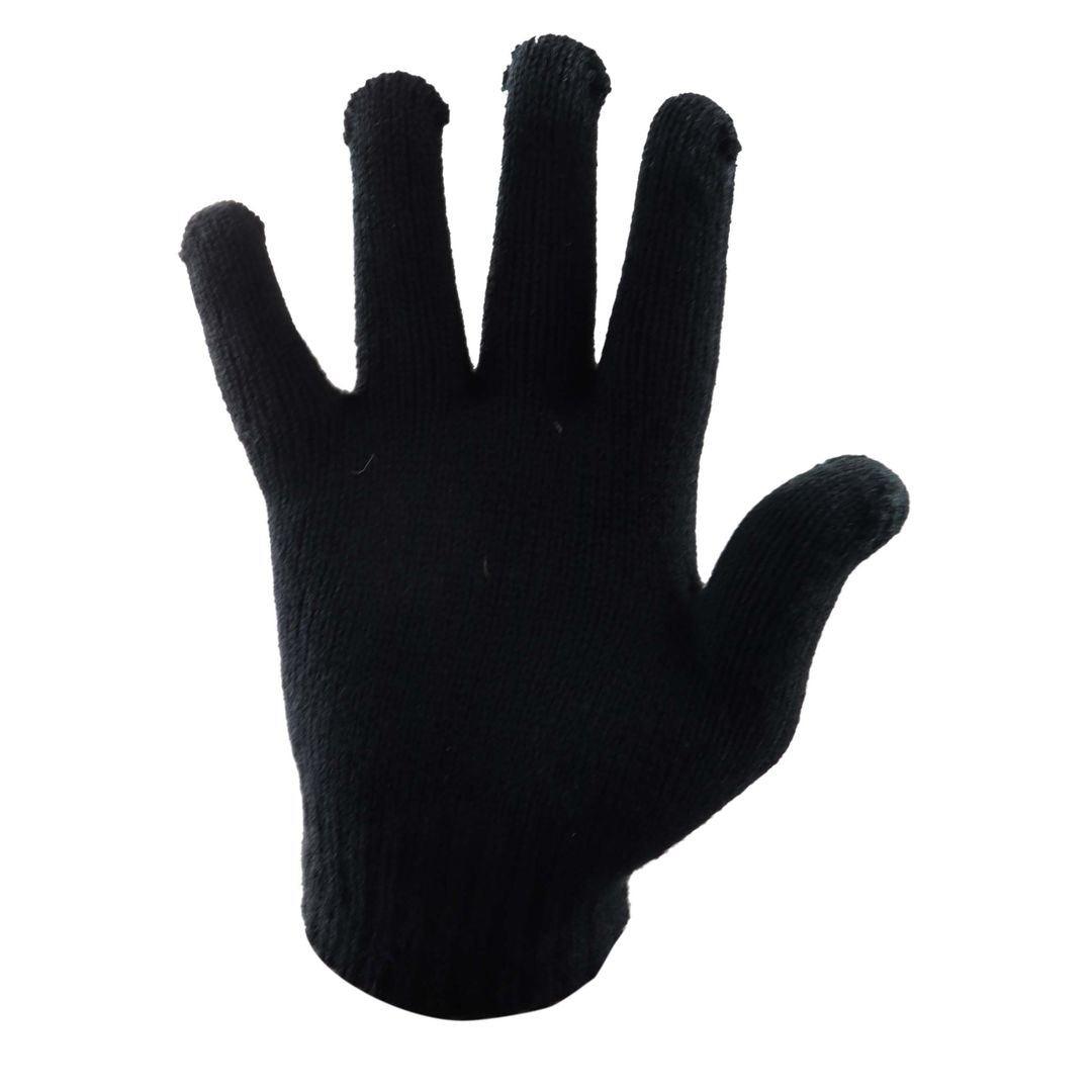 Mens Stretch Basic Warm Gloves Black One Size Stretch Woven Knitted - Knighthood Store