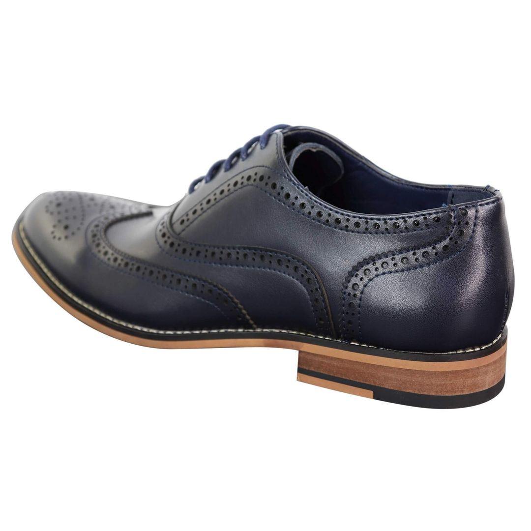 Mens Real Leather Laced Gatsby Brouges Smart Designer Retro Vintage Shoes - Knighthood Store