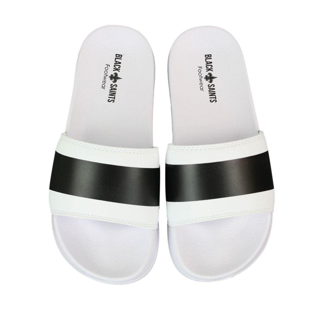 Mens Black White Stripes Spikes Flip Flops Slippers Summer Beach Casual Walking - Knighthood Store