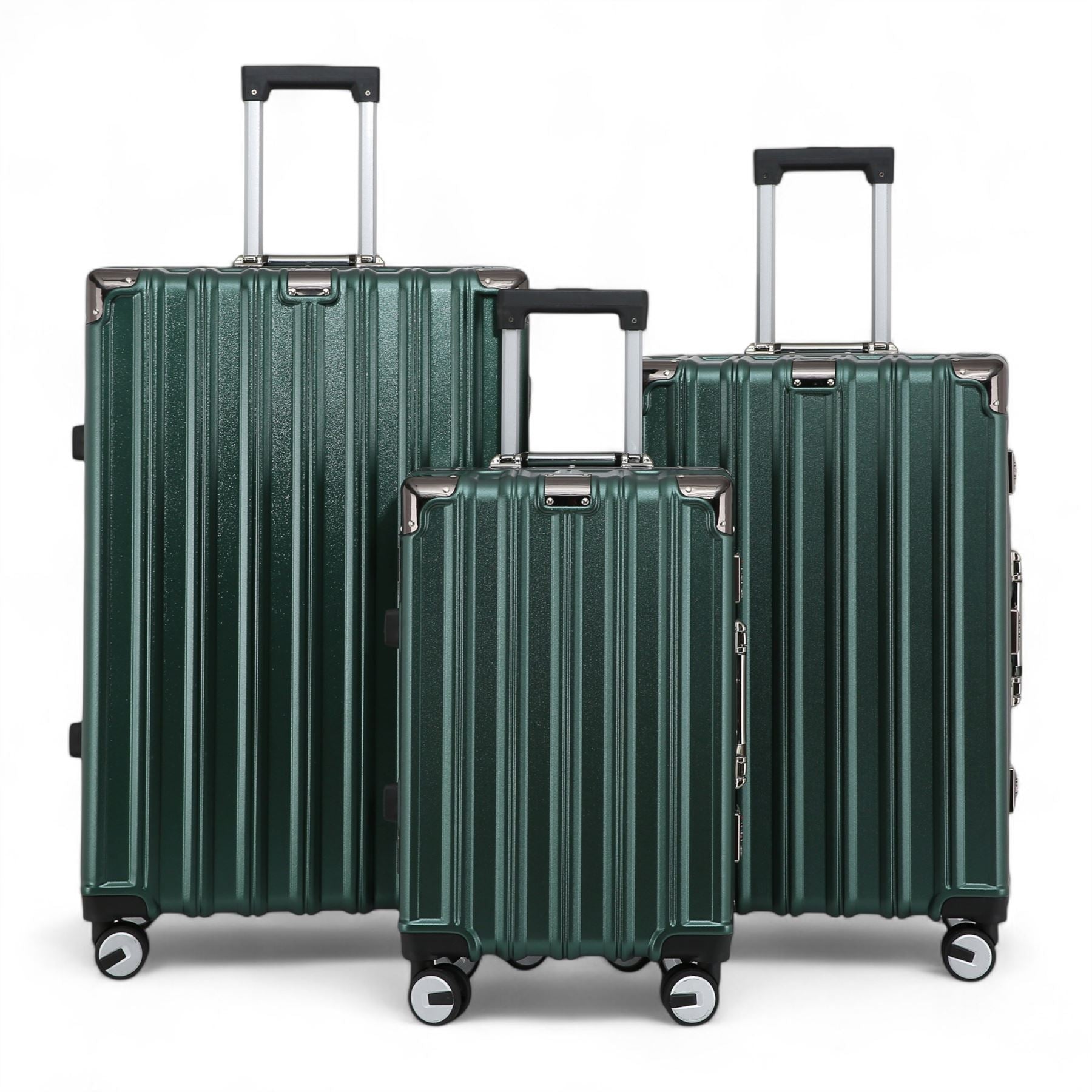Robust Hard Shell Luggage 8 Wheel Suitcase Set