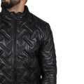 Men's Puffer Quilted Bomber Jacket Real Leather Casual - Knighthood Store