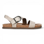 Lance - Women's Cloud Silver Footbed Strappy Flat Sandals