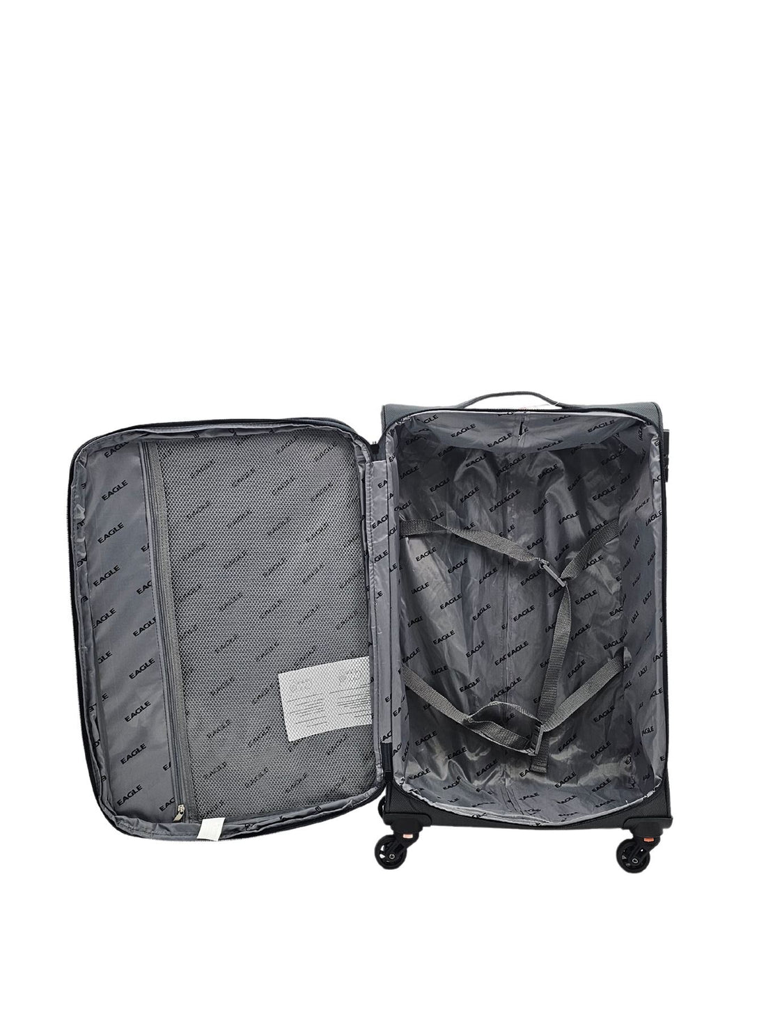 Soft Case Suitcase 4 Wheels Cabin Check In Hand Luggage Trolley Pin Combination Zipped Compartments