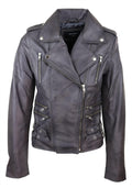 Womens Ladies Real Soft Leather Racing Style Biker Jacket - Knighthood Store