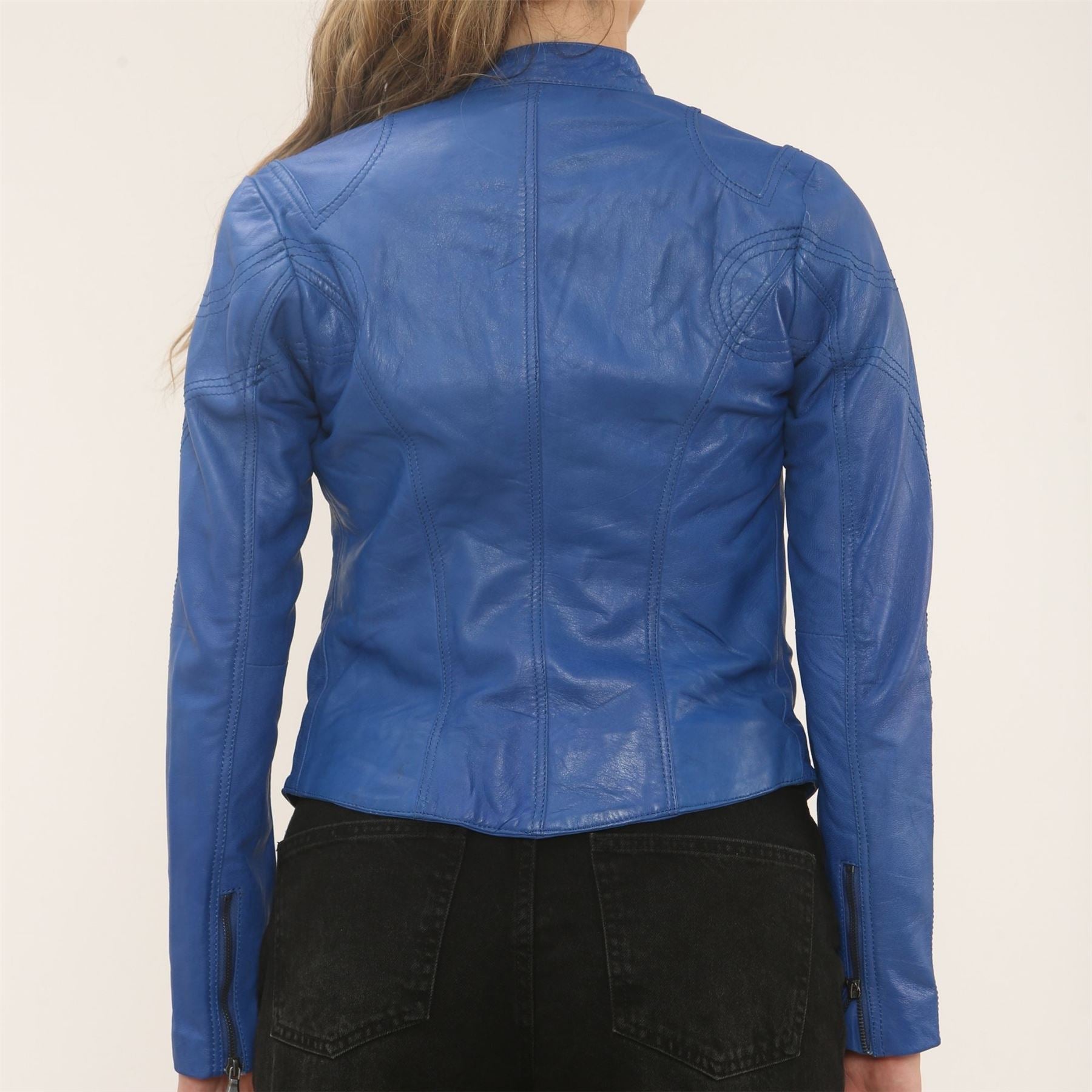 Women's Real Leather Classic Racer Style Biker Jacket
