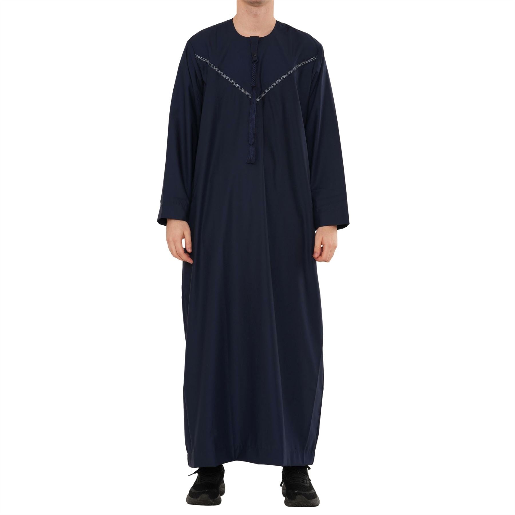 HM10 - Men's  Emirati Omani Zipped Embroidery Thobe