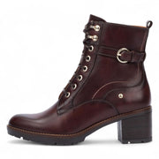 Llanes - Women’s Caoba Brown Leather Mid-Heel Ankle Boots