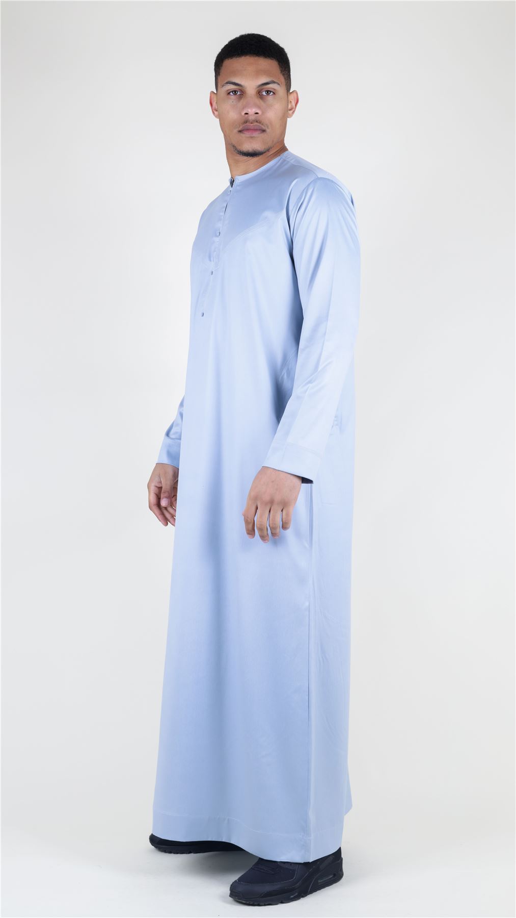 Men's Thobe Jubba Islamic Clothing Muslim Kaftan Emirati Omani Satin Robe
