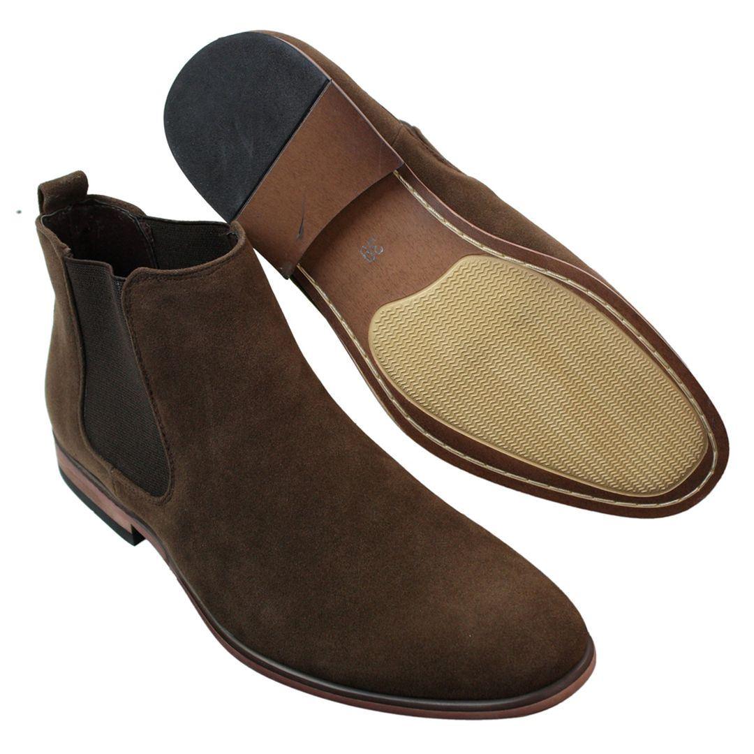 Mens Italian Suede Slip On Ankle Boots Smart Casual Desert Chelsea Dealer - Knighthood Store