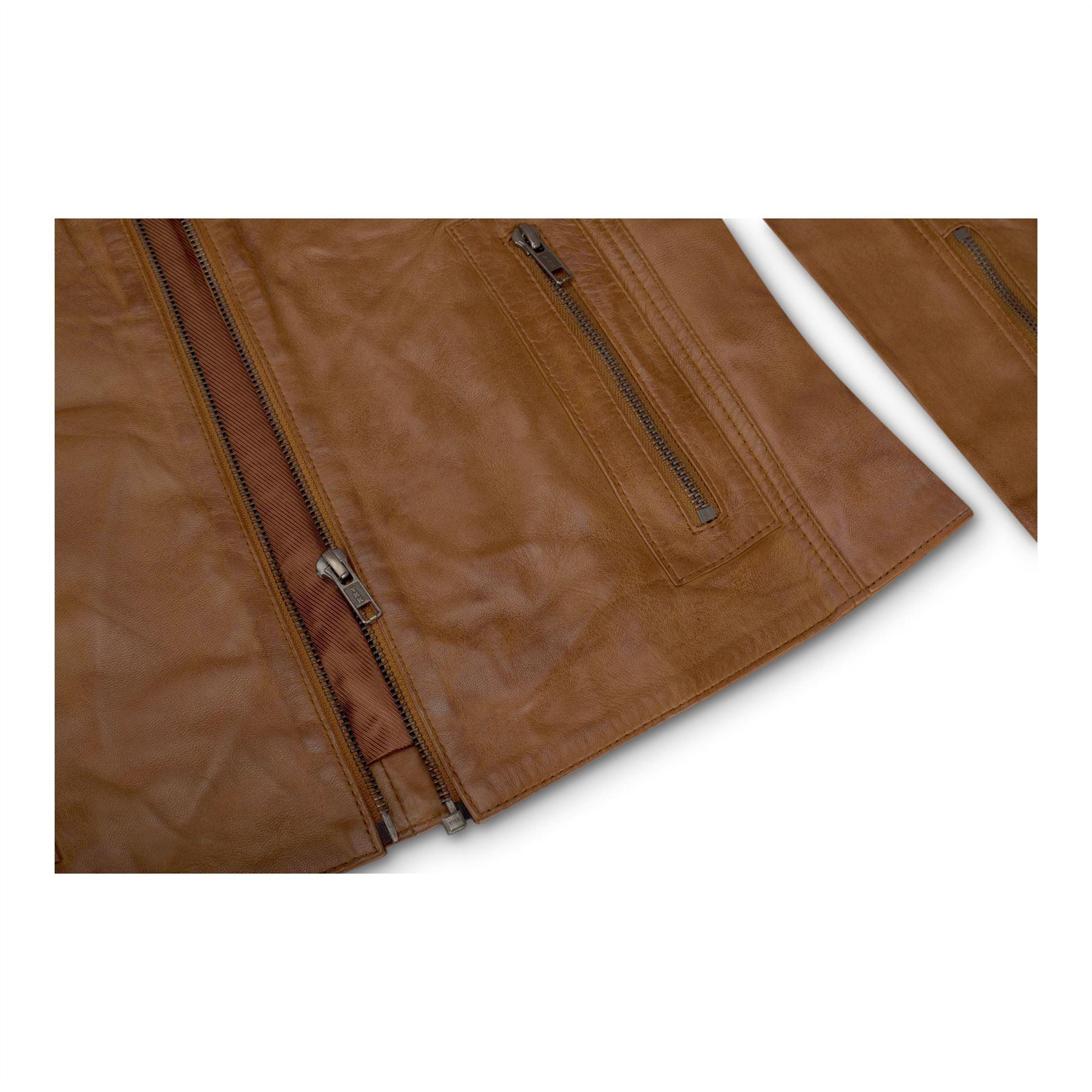Ladies Real Leather Tan Biker Style Fashion Jacket Size UK 6-20 - Knighthood Store