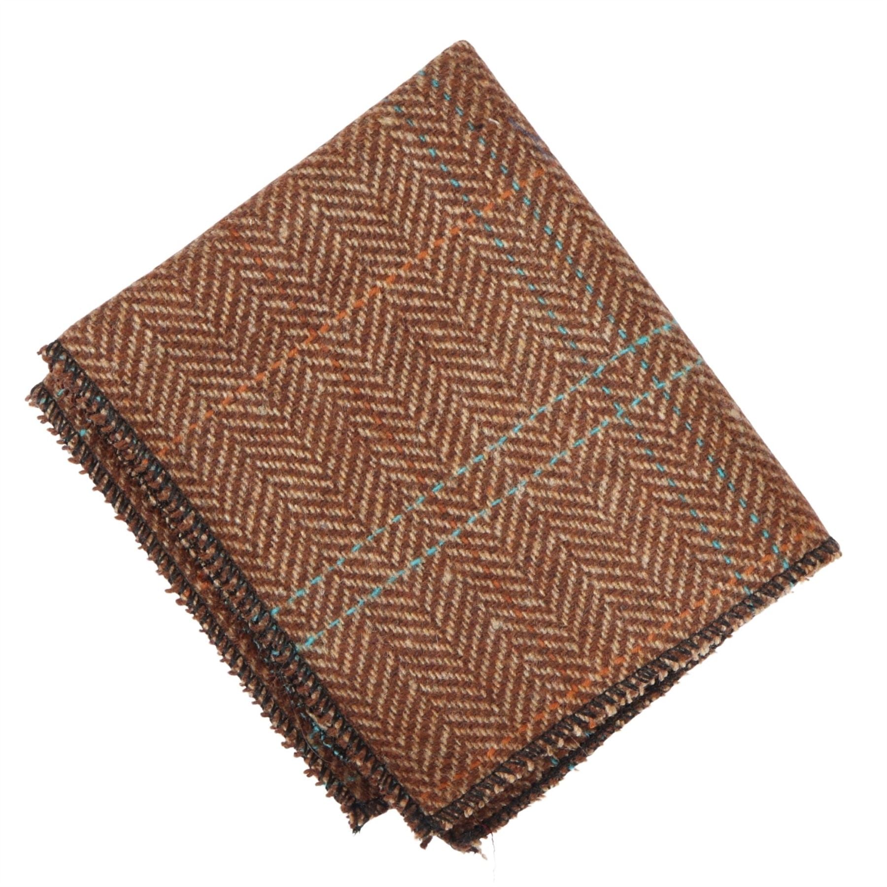 Men's Wool Blend Herringbone Plaid Tweed Tie