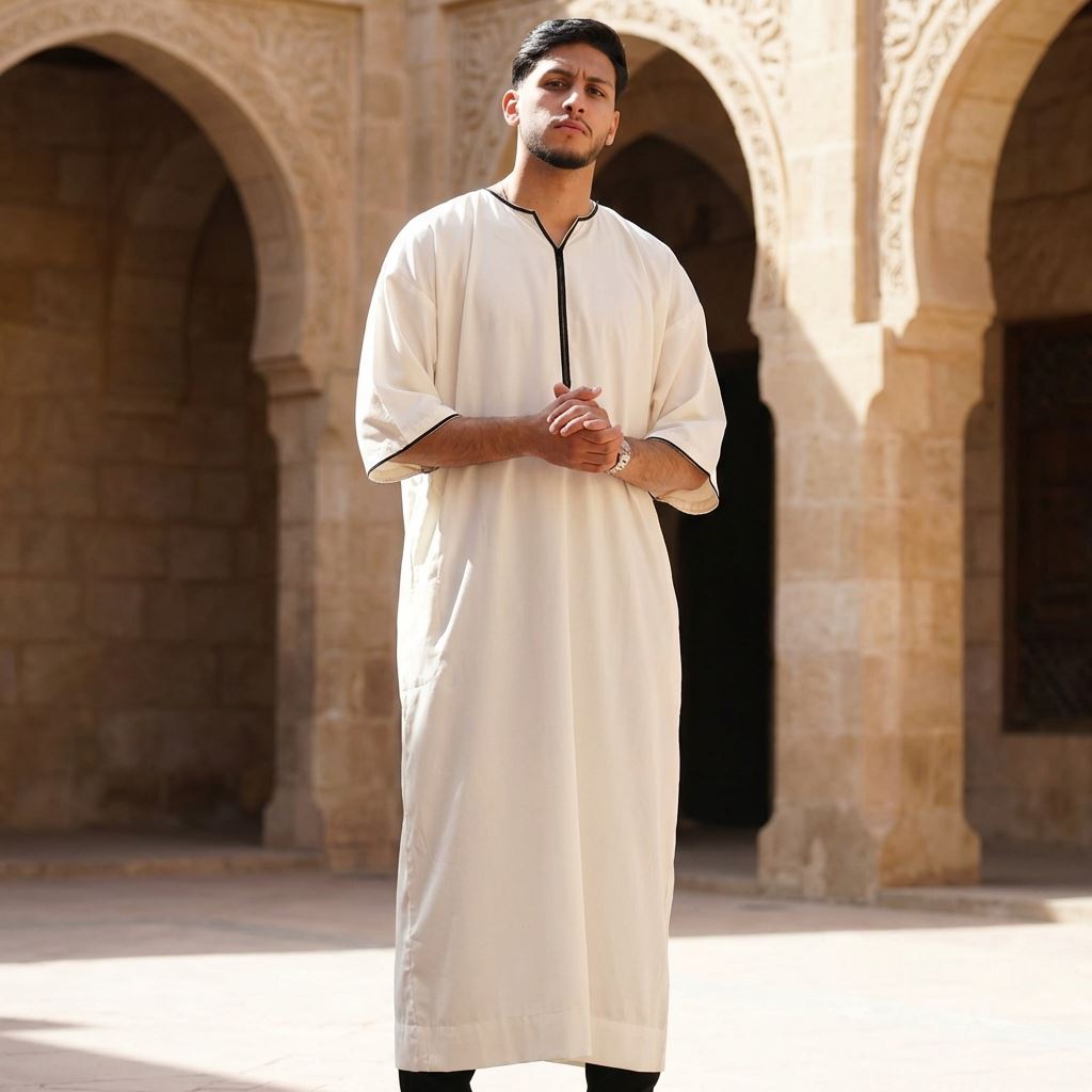 TT-006 - Men's Emirati Omani Half Sleeve Thobe
