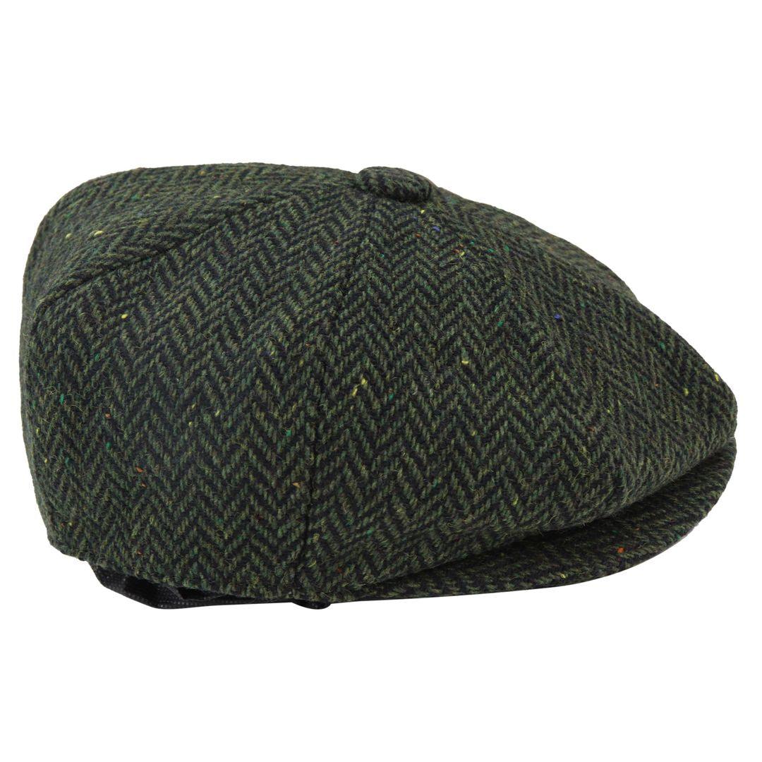 8 Panel Vintage Baker Boy Hat Newsboy Tweed Wool Herringbone 1920s Peaky - Knighthood Store