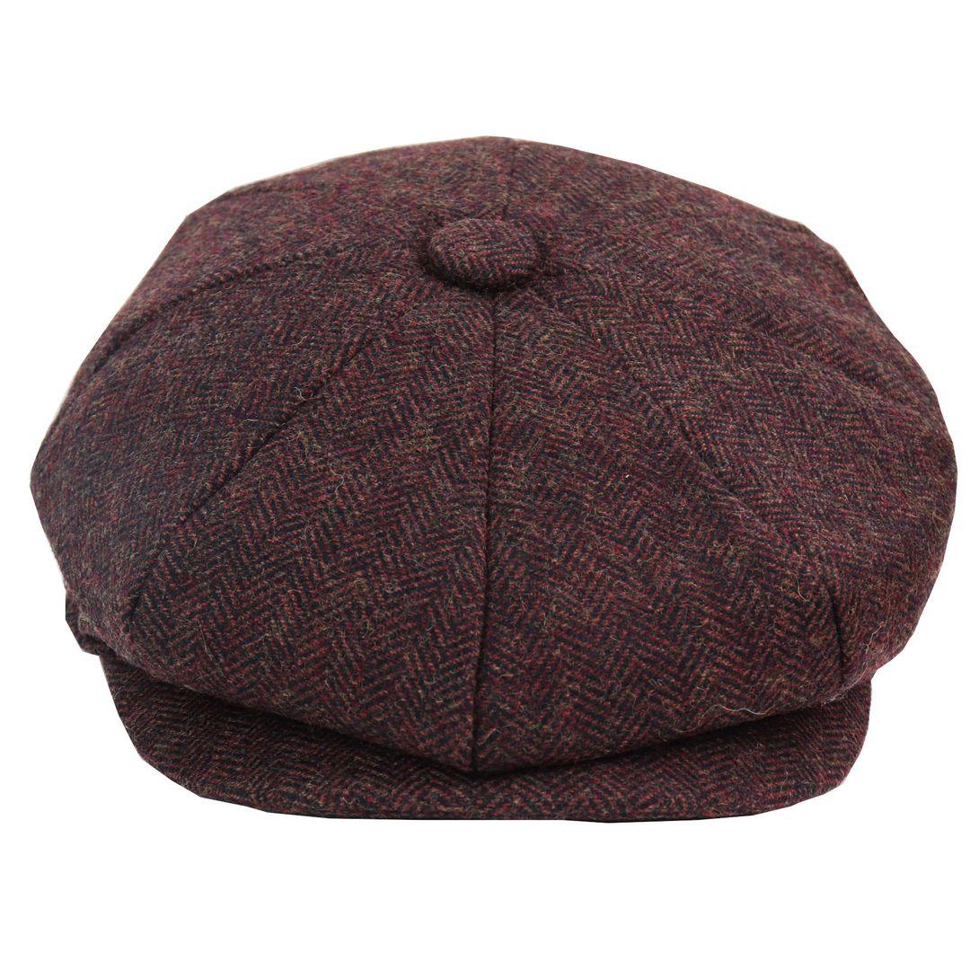8 Panel Vintage Baker Boy Hat Newsboy Tweed Wool Herringbone 1920s Peaky - Knighthood Store
