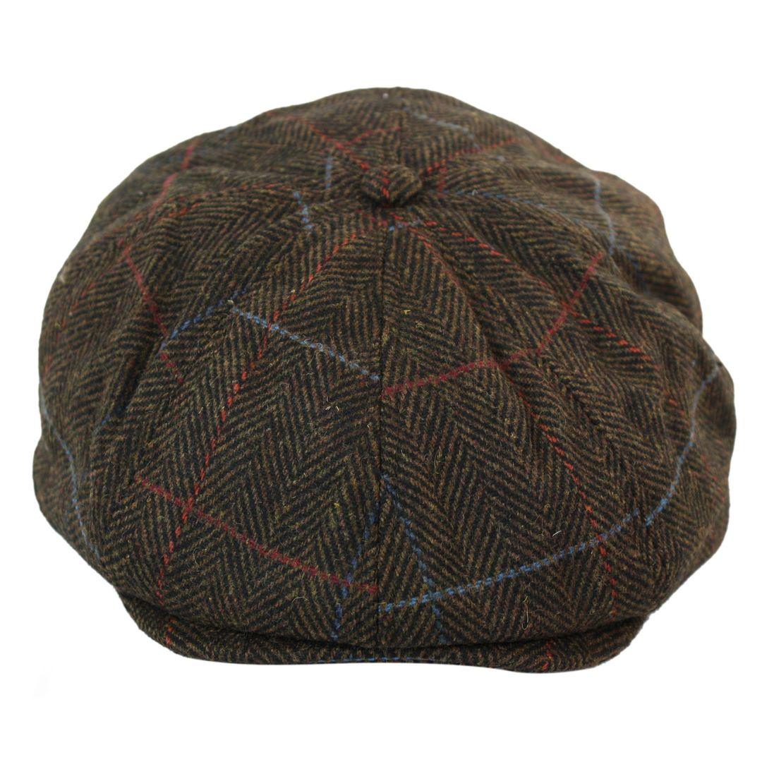 Tweed Newsboy Cap Blinders Baker Boy Flat Check Grandad Hat Elasticated Free Size - Knighthood Store